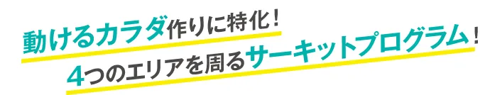 動けるカラダ作りに特化！4つのエリアを周るサーキットプログラム!